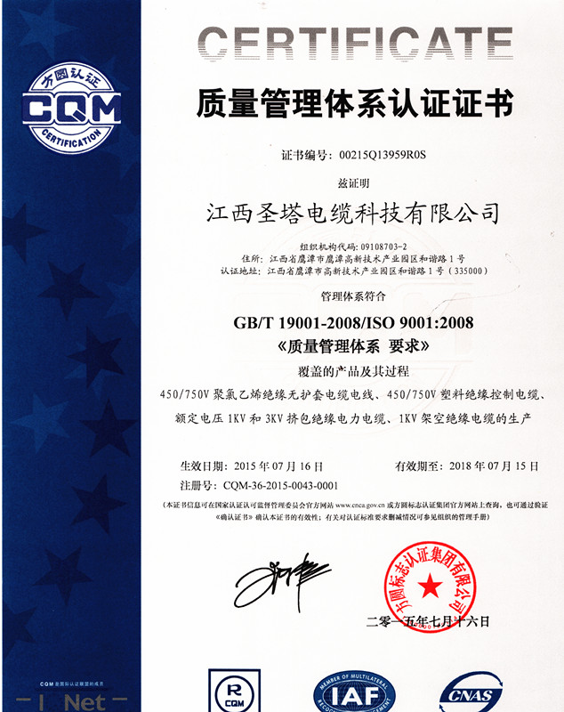 ISO9001質(zhì)量體系認(rèn)證