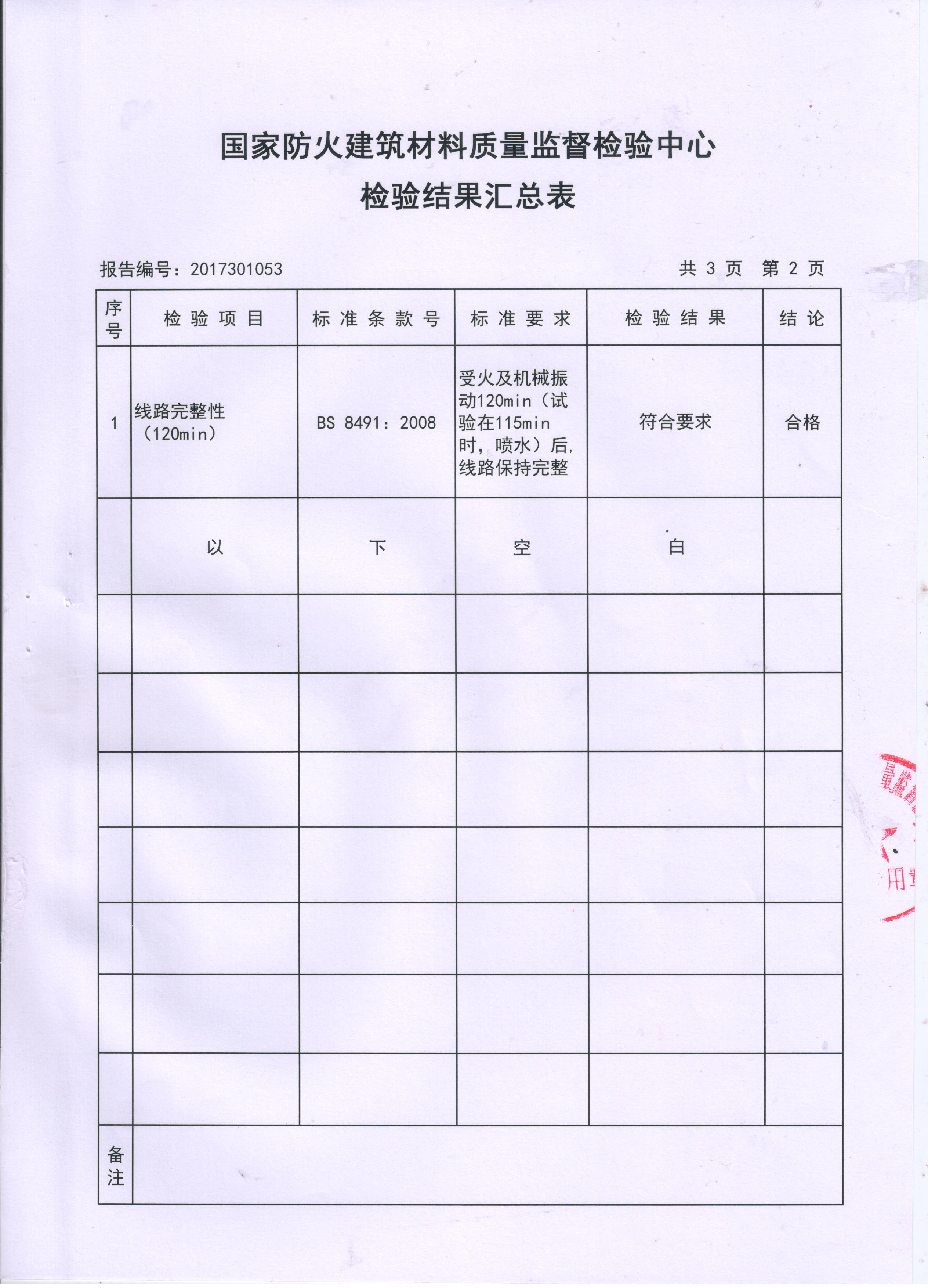 防火電纜檢測(cè)報(bào)告YTTW